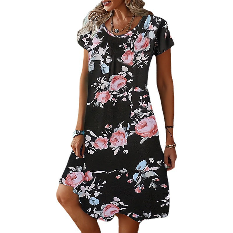 Floral Print Greta  Summer A-Line Dress