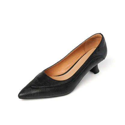 Elegant Leather Pointed Heels by Greta 