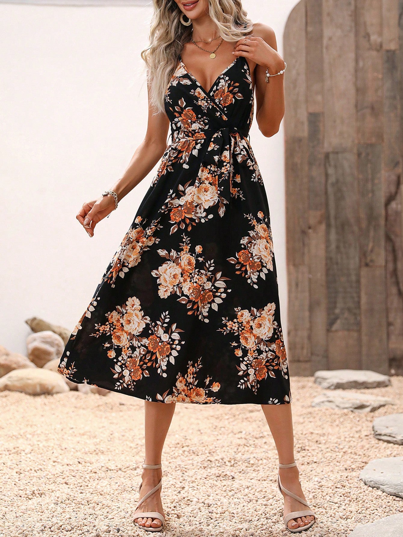 Floral Printed Greta  Summer Midi Dress