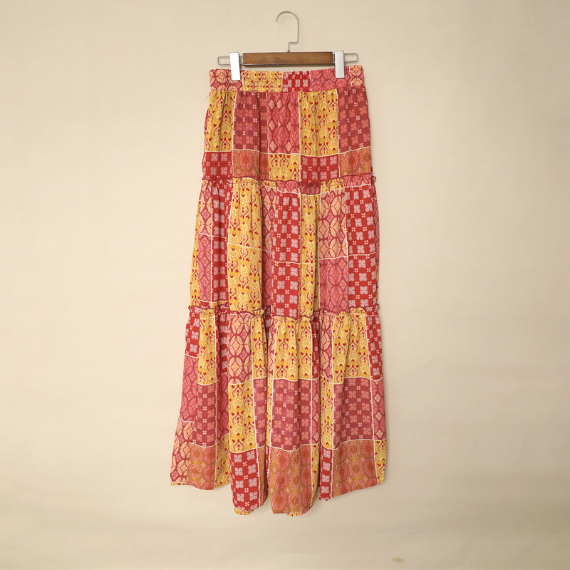 Bohemian Print Greta  Maxi Skirt