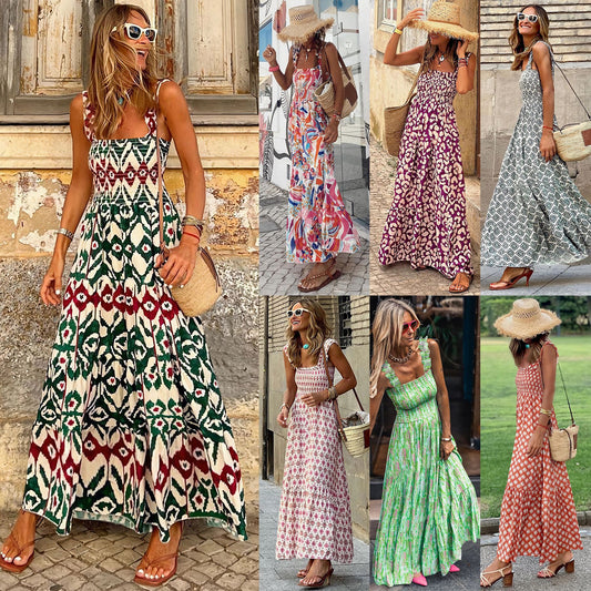 Elegant Floral Strap Dress by Greta 