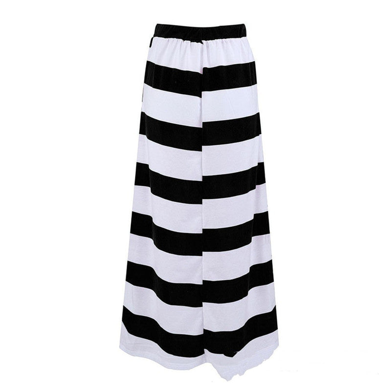 Striped Cotton A-Line Skirt by Greta 
