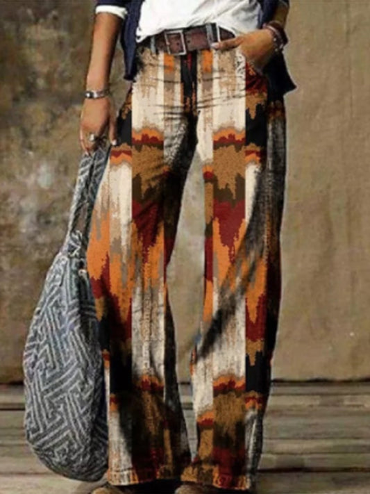 Boho Print Greta  Wide Leg Pants