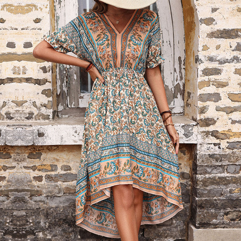 Vintage Floral Print Dress Greta  Summer