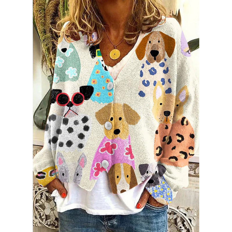 Vibrant Abstract Greta  Casual Cardigan